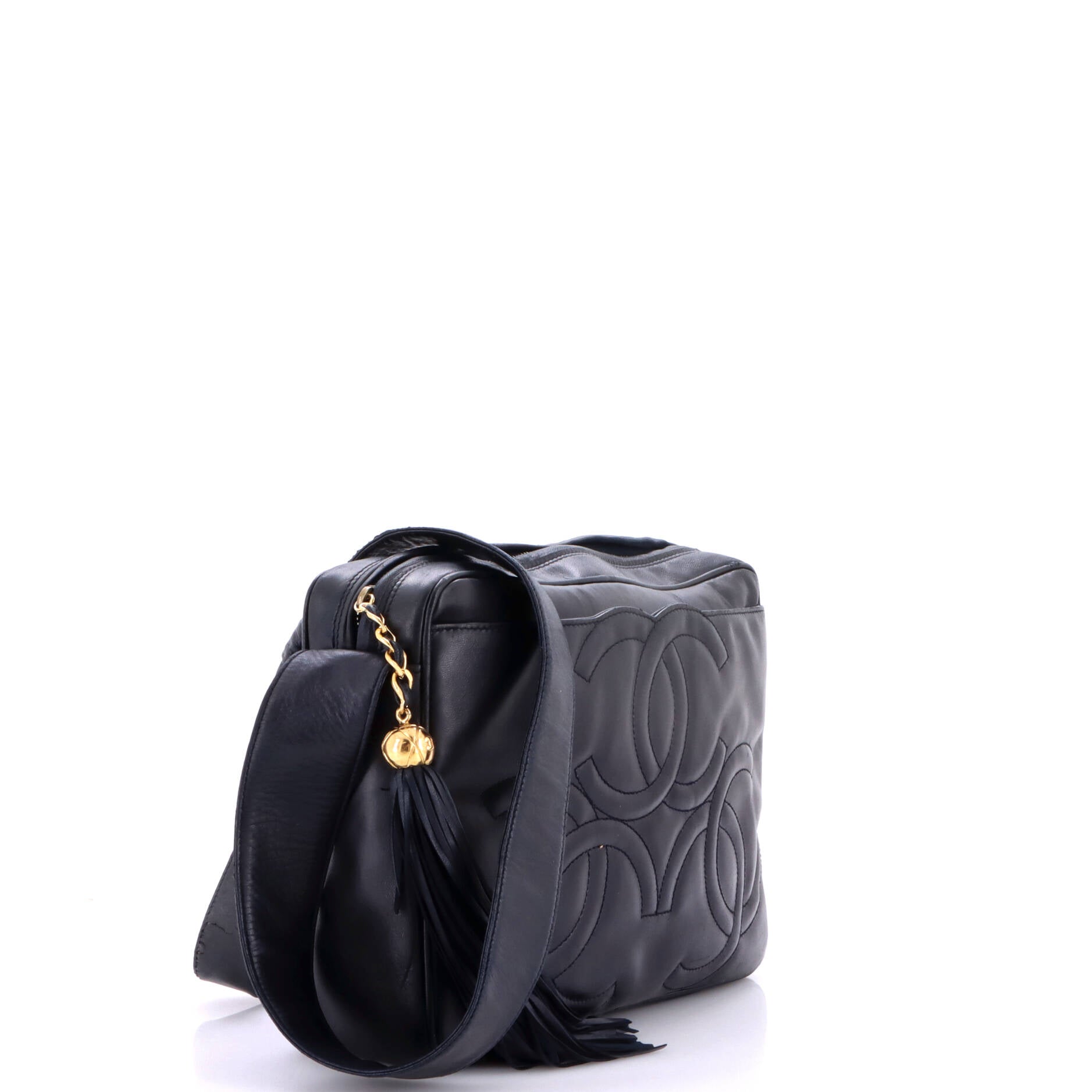 Vintage Triple CC Camera Shoulder Bag Lambskin Medium