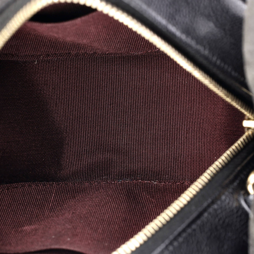 Round Clutch with Chain Quilted Caviar Mini
