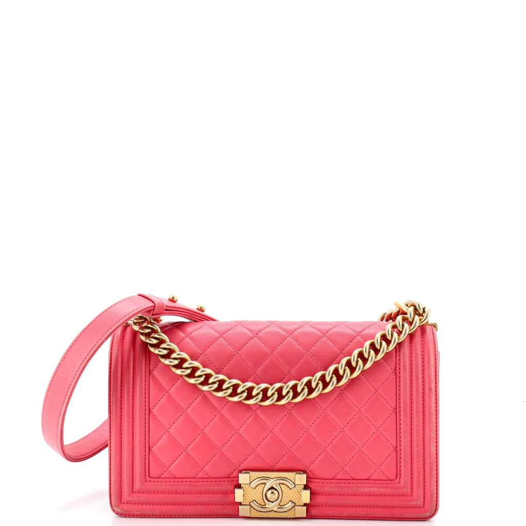 Boy Flap Bag Quilted Calfskin Old Medium