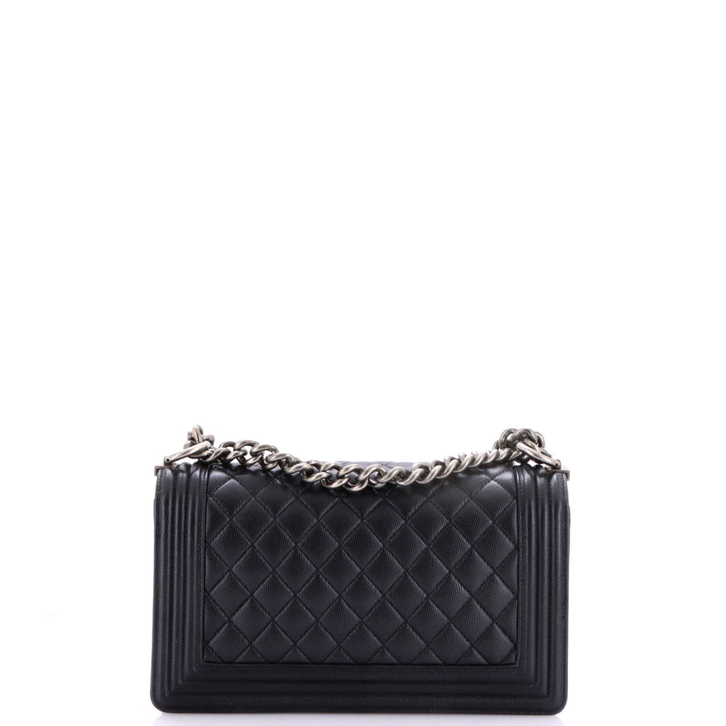 Boy Flap Bag Quilted Caviar Old Medium