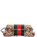 Horsebit NM Web Chain Clutch GG Canvas Medium