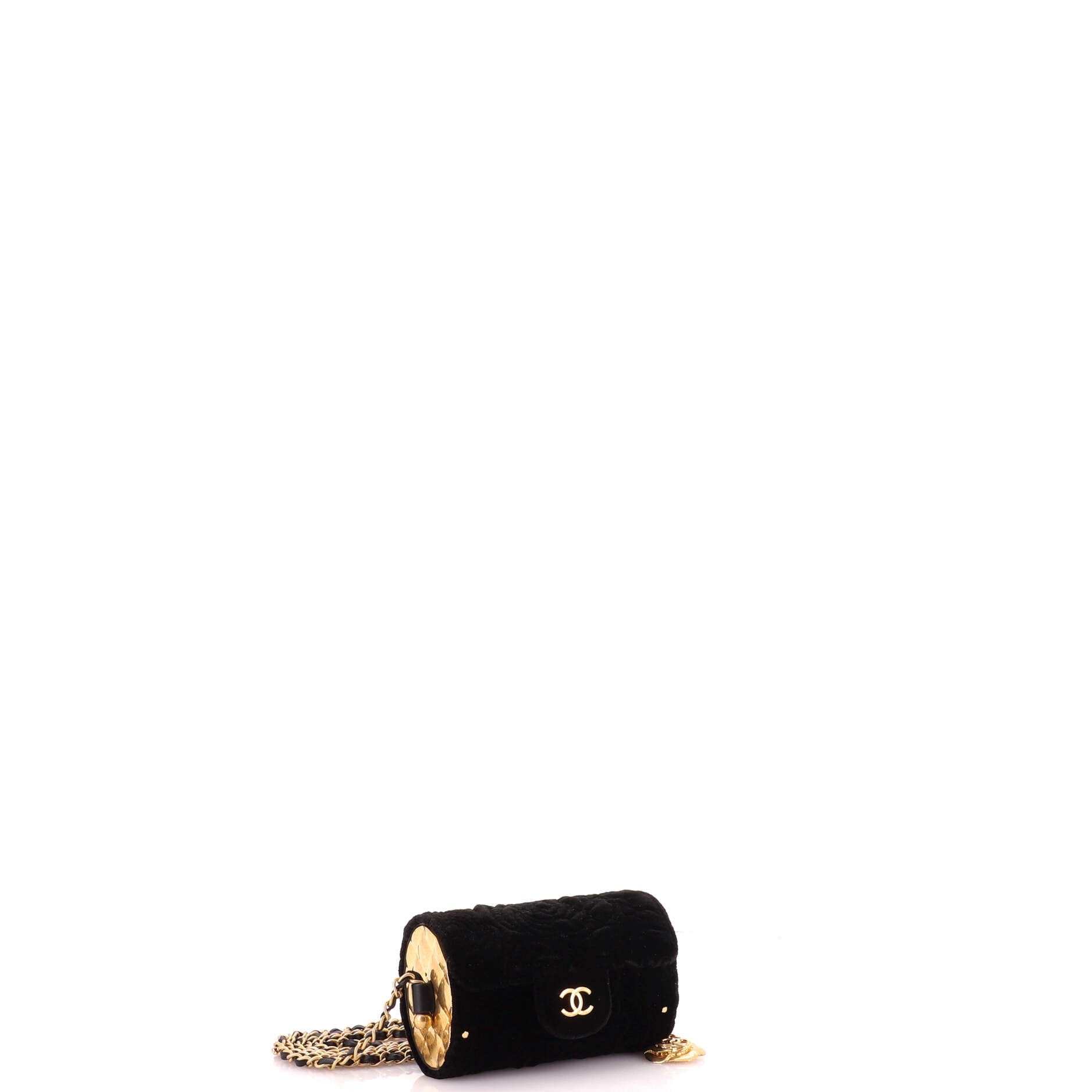 CC Barrel Chain Crossbody Bag Camellia Velvet Small