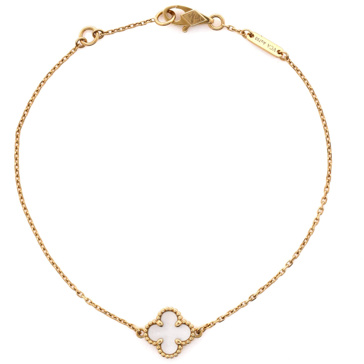 Sweet Alhambra Bracelet 18K Yellow Gold and Mother of Pearl