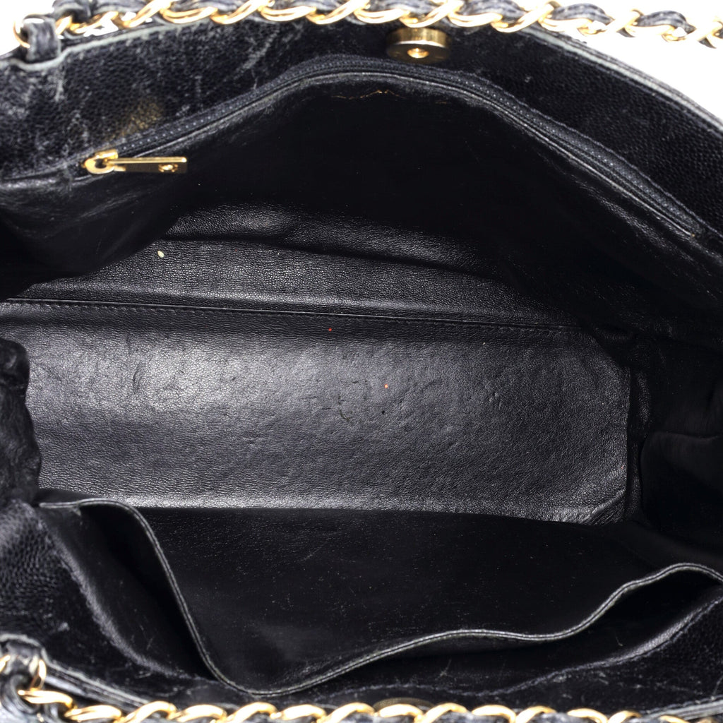 Vintage Front Pocket Shoulder Bag Quilted Lambskin Large