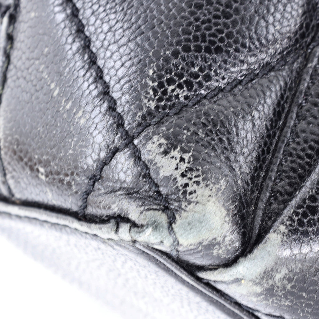 Vintage Front Pocket Shoulder Bag Quilted Lambskin Large