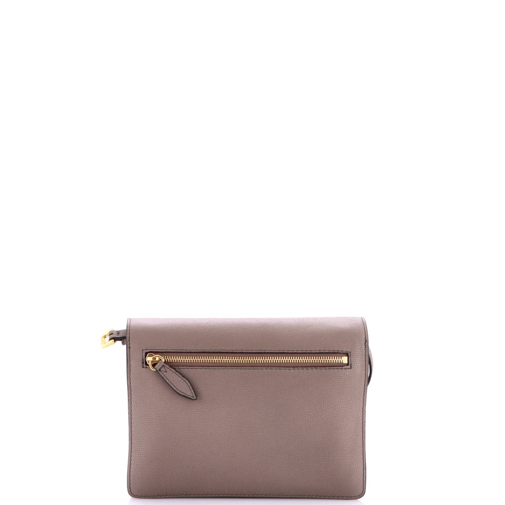 Macken Crossbody Bag Leather and House Check Canvas Small