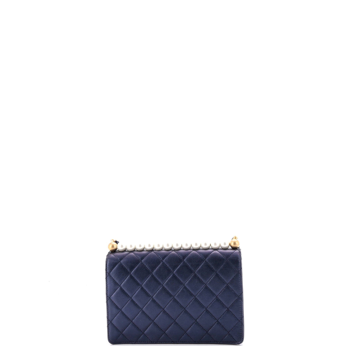 Chic Pearls Flap Bag Quilted Lambskin Small