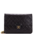 Vintage Clutch with Chain Quilted Leather Medium