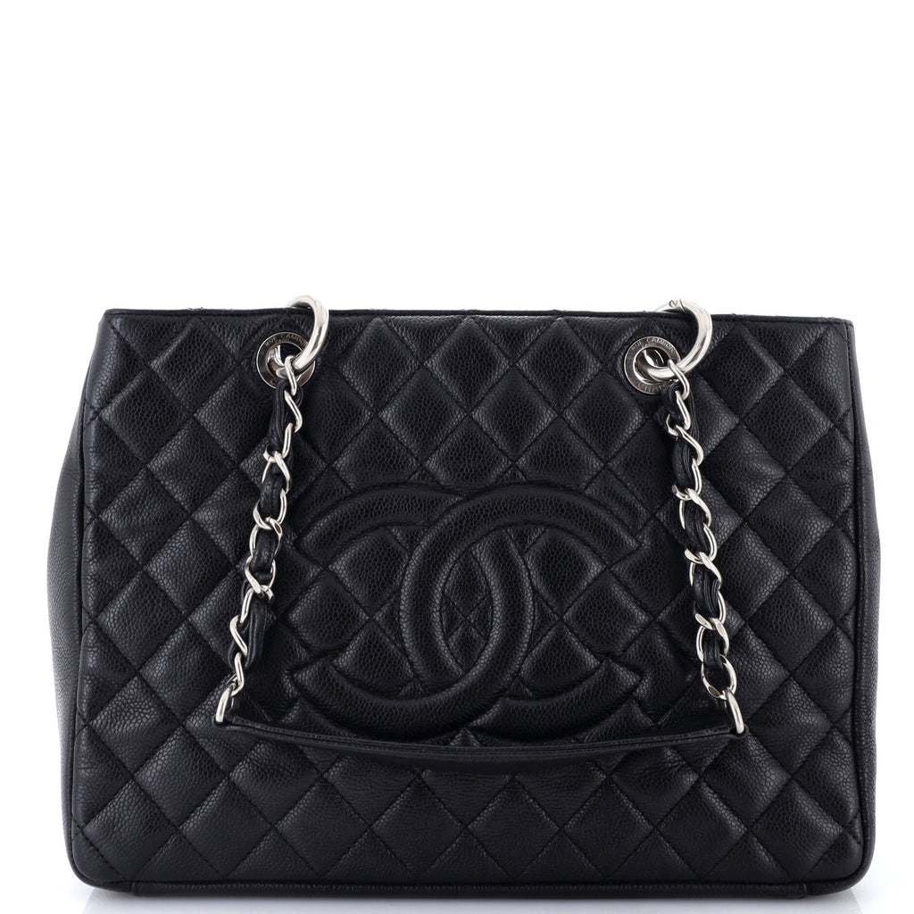 Grand Shopping Tote Quilted Caviar