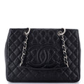 Grand Shopping Tote Quilted Caviar