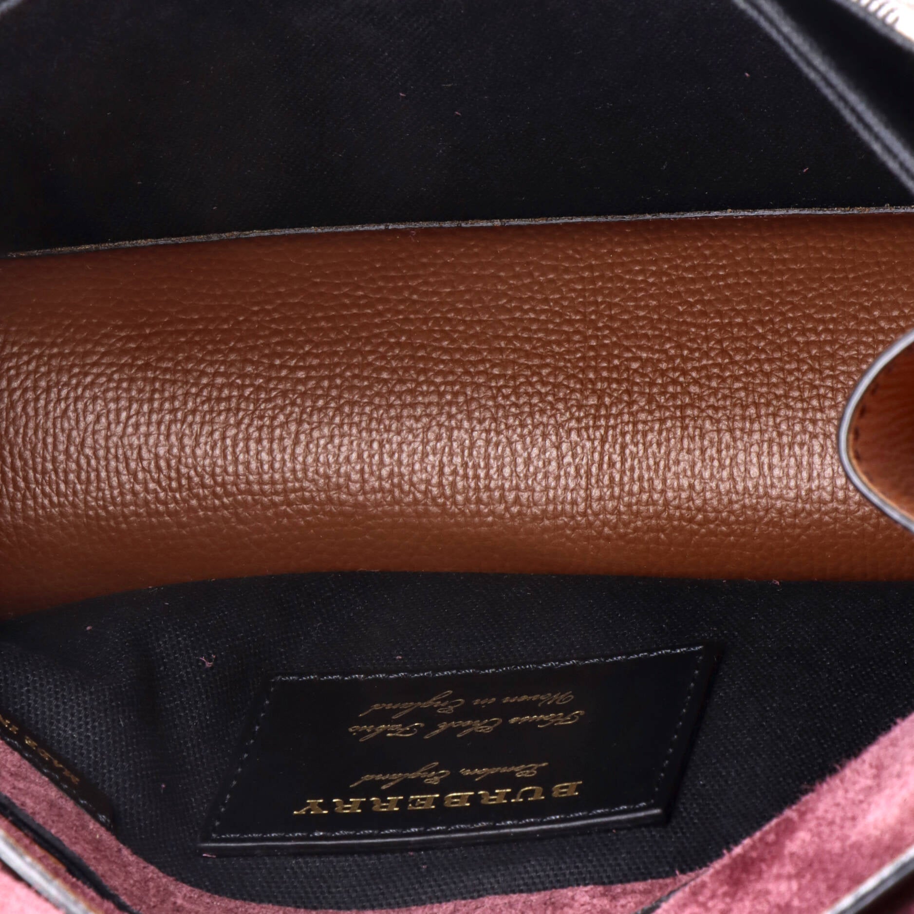 Macken Crossbody Bag Leather and House Check Canvas Small