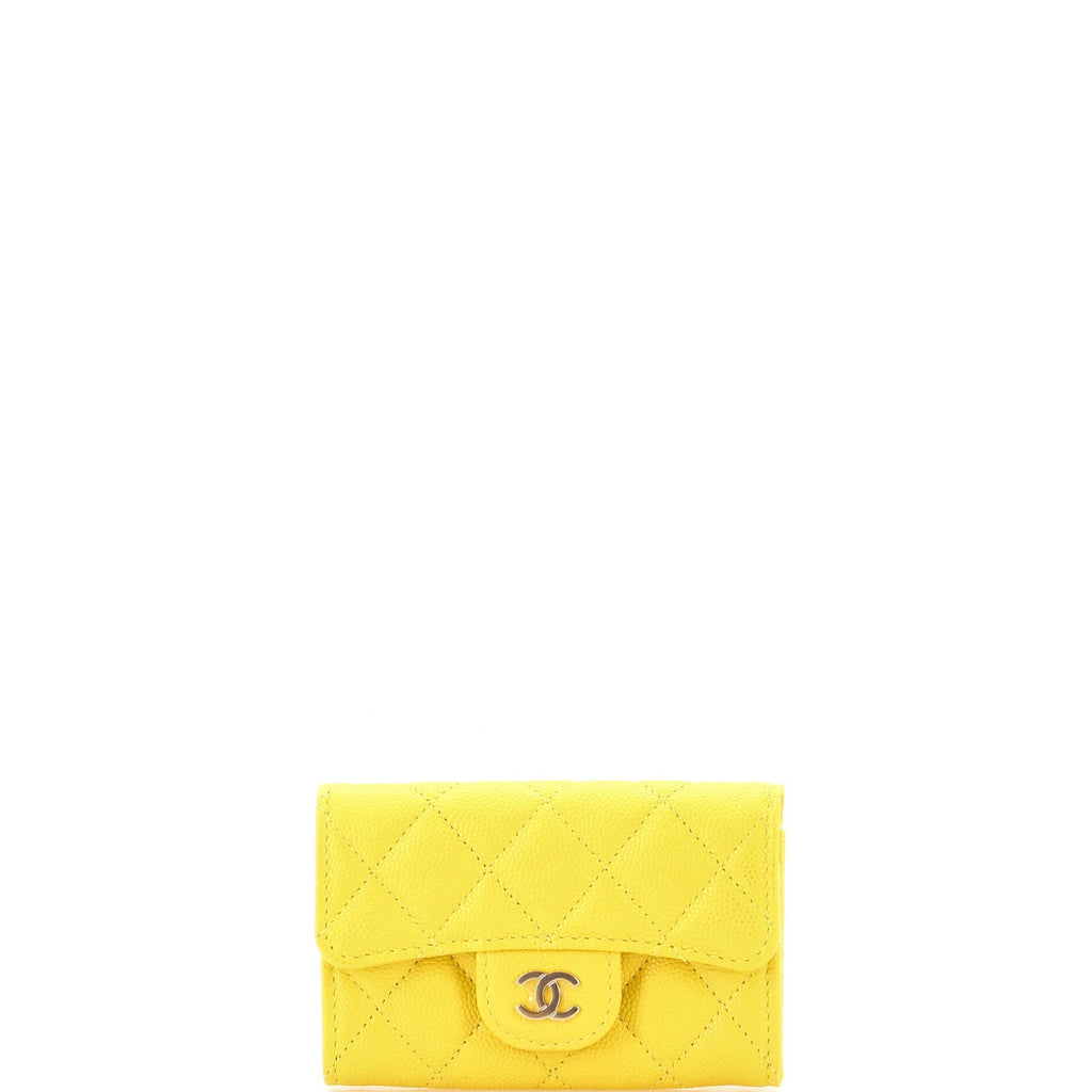 Classic Flap Card Case Quilted Caviar