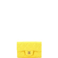 Classic Flap Card Case Quilted Caviar