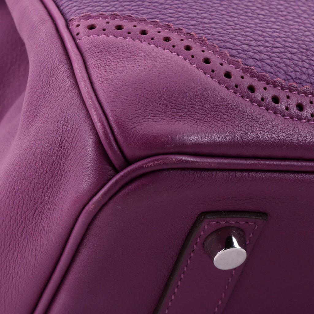 Birkin Ghillies Bag Anemone Togo and Swift with Palladium Hardware 35