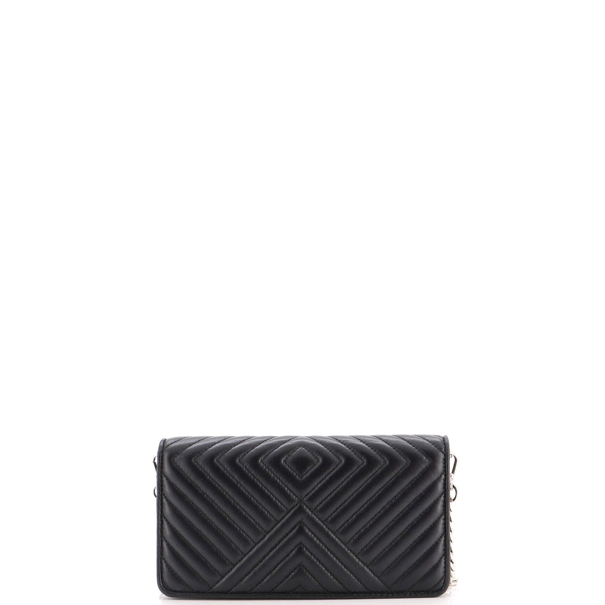 Wallet on Chain Diagramme Quilted Leather Small
