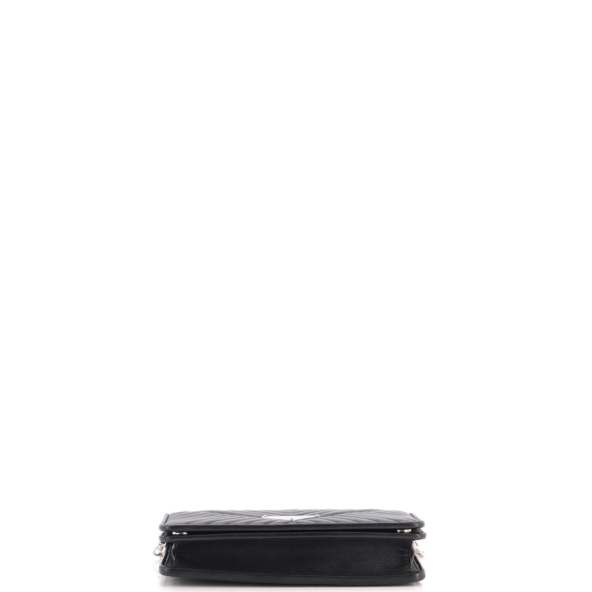 Wallet on Chain Diagramme Quilted Leather Small