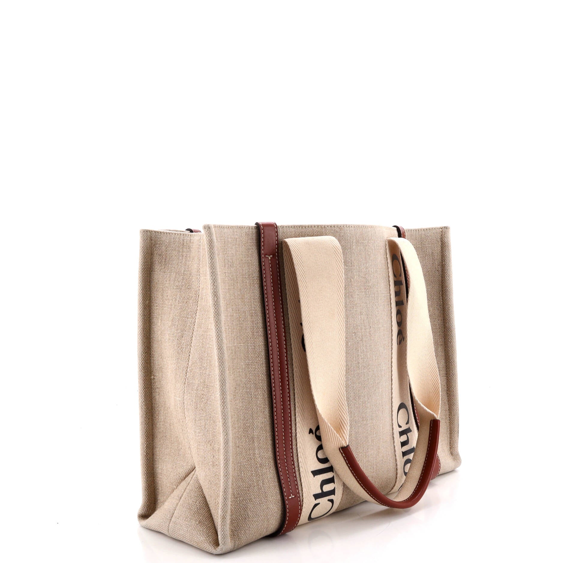 Woody Tote Canvas with Leather Medium