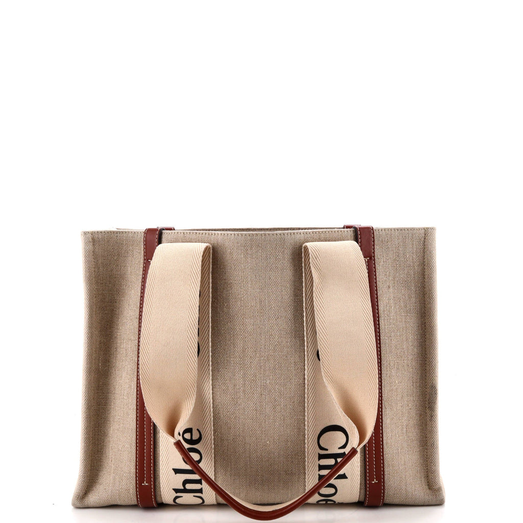 Woody Tote Canvas with Leather Medium