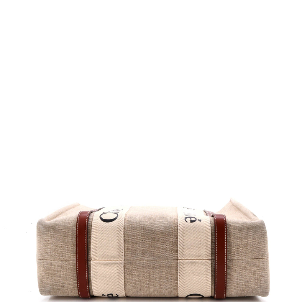 Woody Tote Canvas with Leather Medium