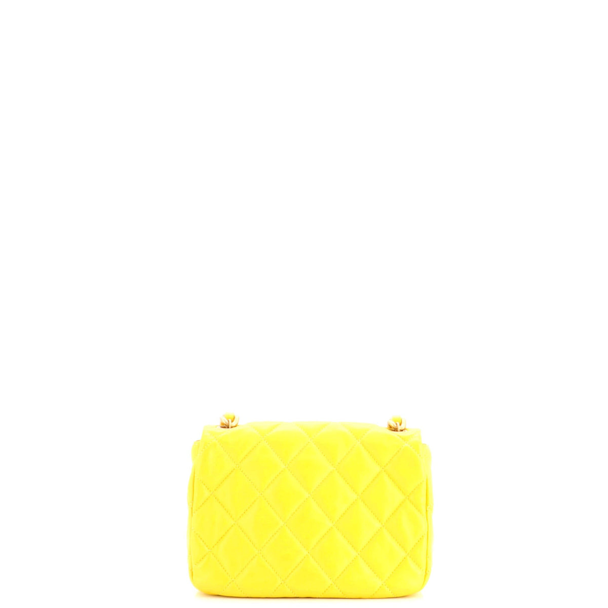 Lacquered Metal CC Flap Bag Quilted Lambskin Small