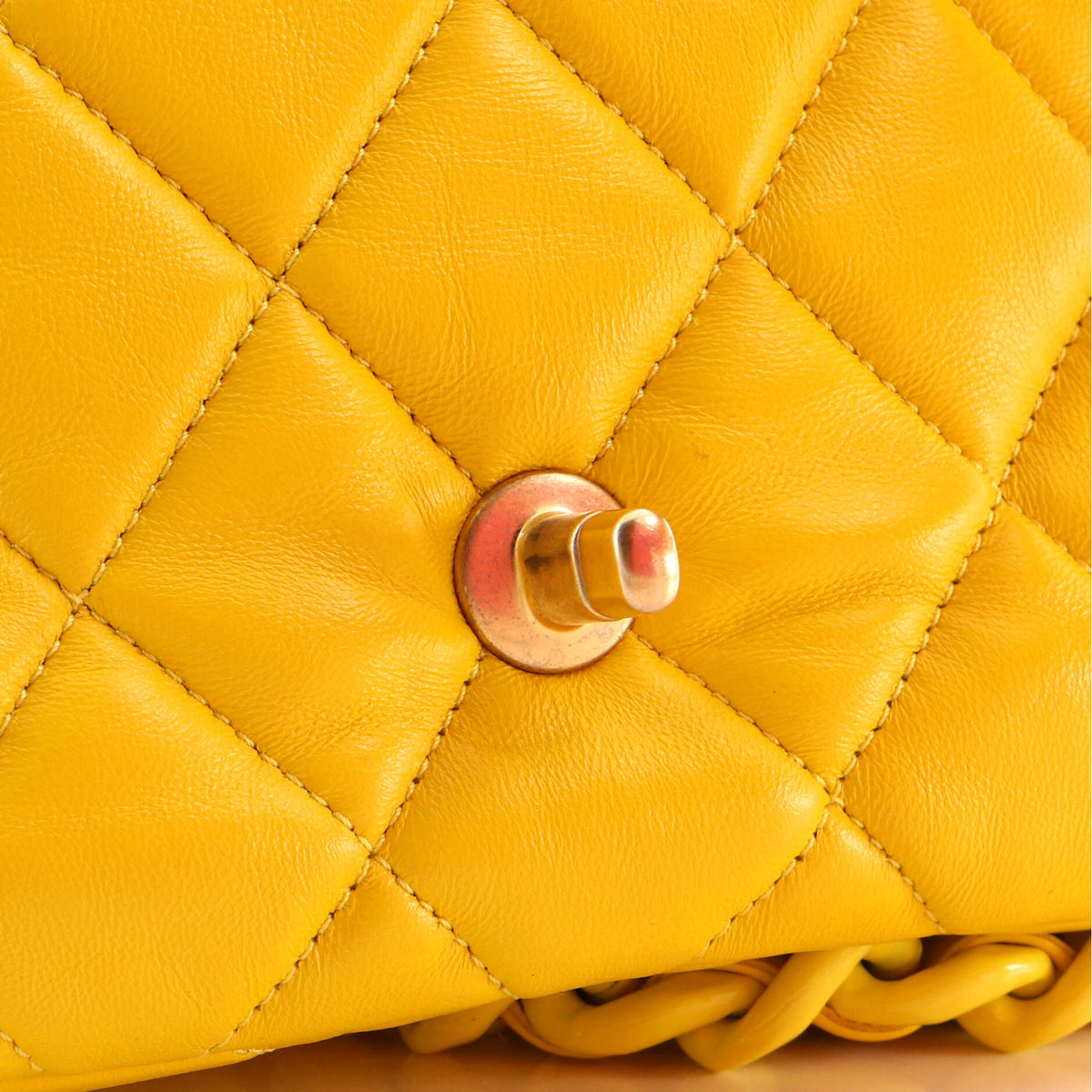 Lacquered Metal CC Flap Bag Quilted Lambskin Small
