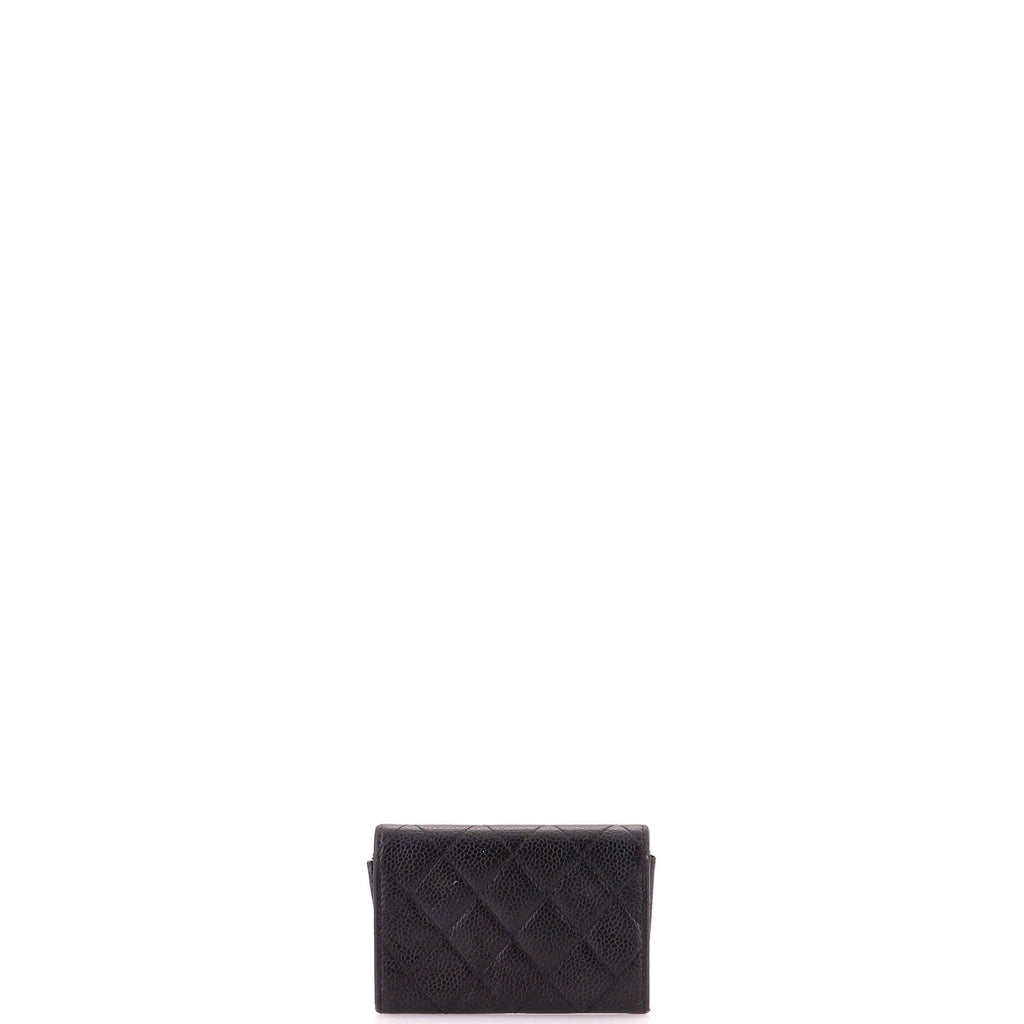 CC Flap Card Case Quilted Caviar
