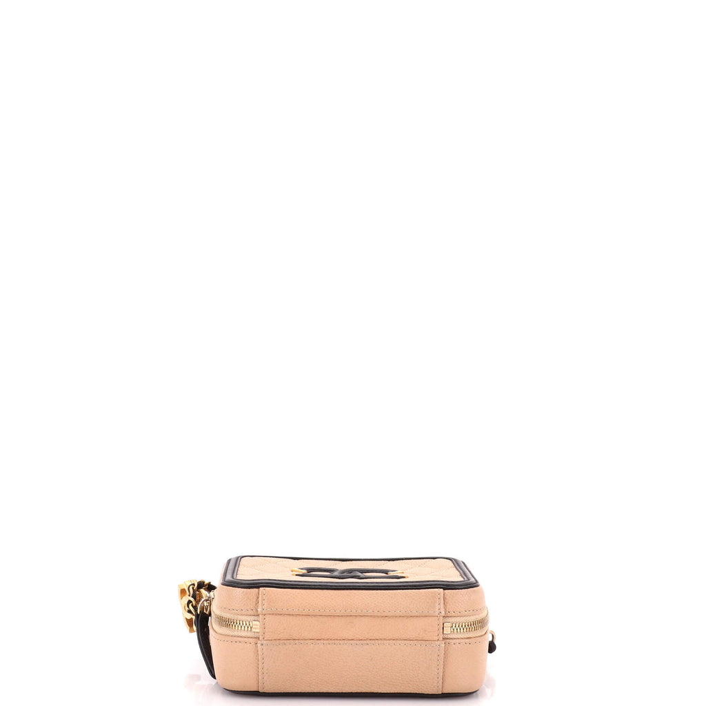 Filigree Vanity Case Quilted Caviar Small