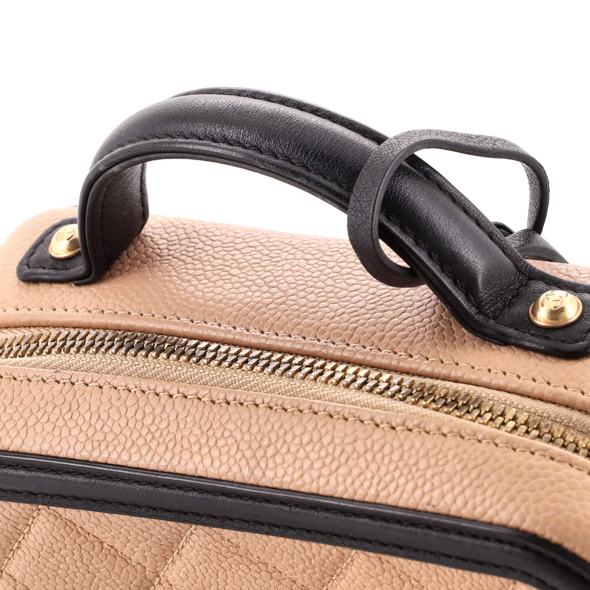 Filigree Vanity Case Quilted Caviar Small
