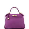 Kelly Handbag Anemone Epsom with Gold Hardware 28