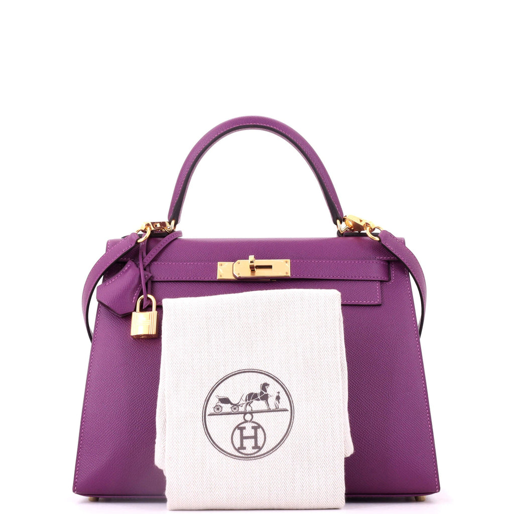 Kelly Handbag Anemone Epsom with Gold Hardware 28