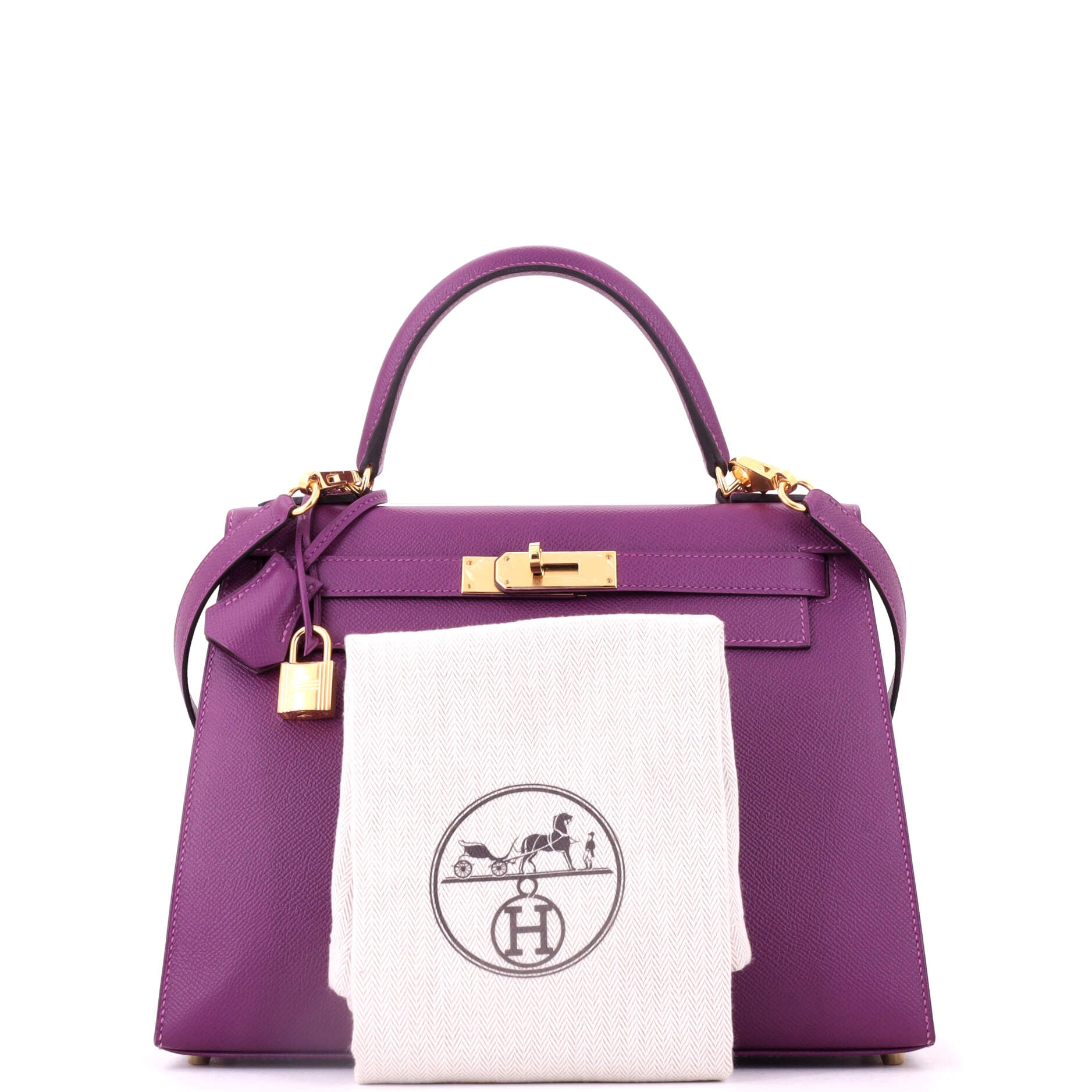 Kelly Handbag Anemone Epsom with Gold Hardware 28