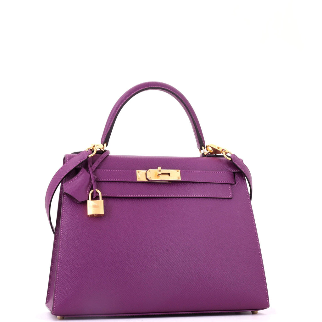 Kelly Handbag Anemone Epsom with Gold Hardware 28