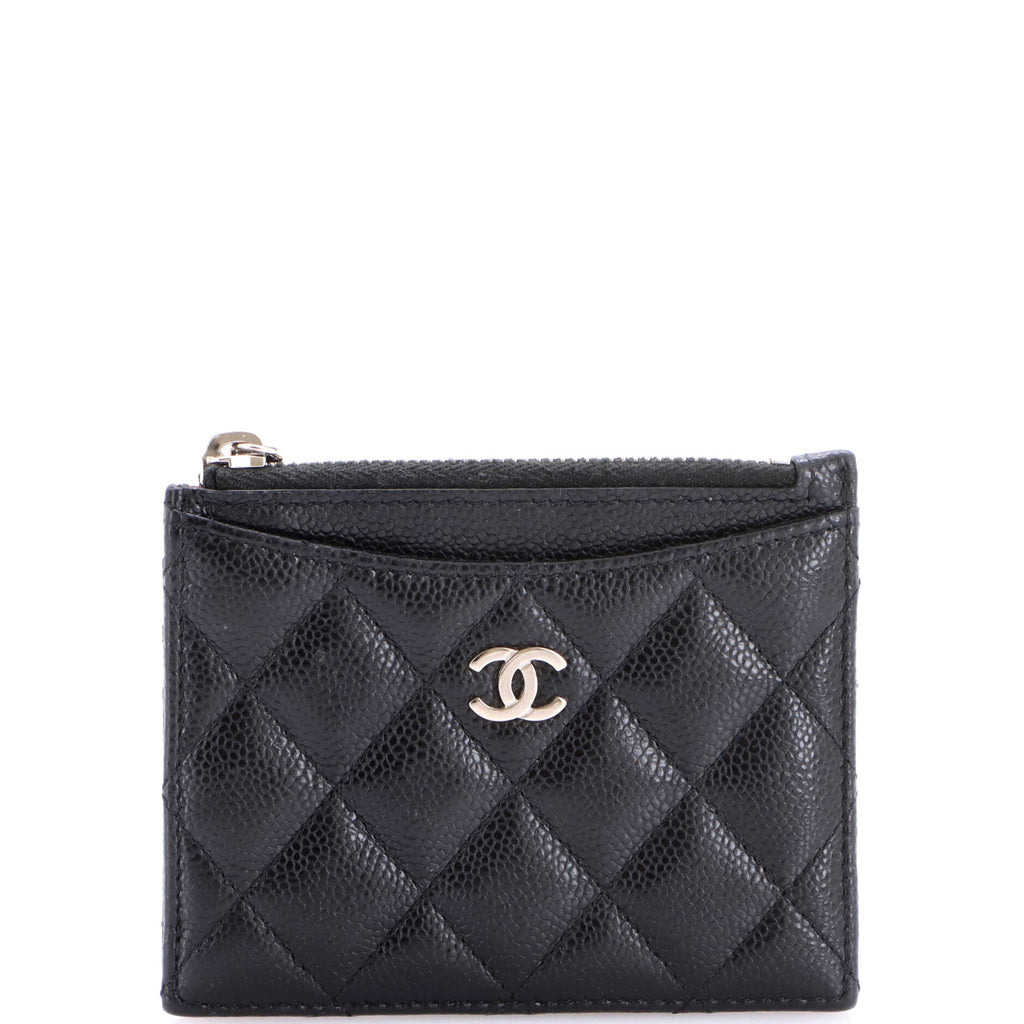 CC Zip Card Holder Quilted Caviar