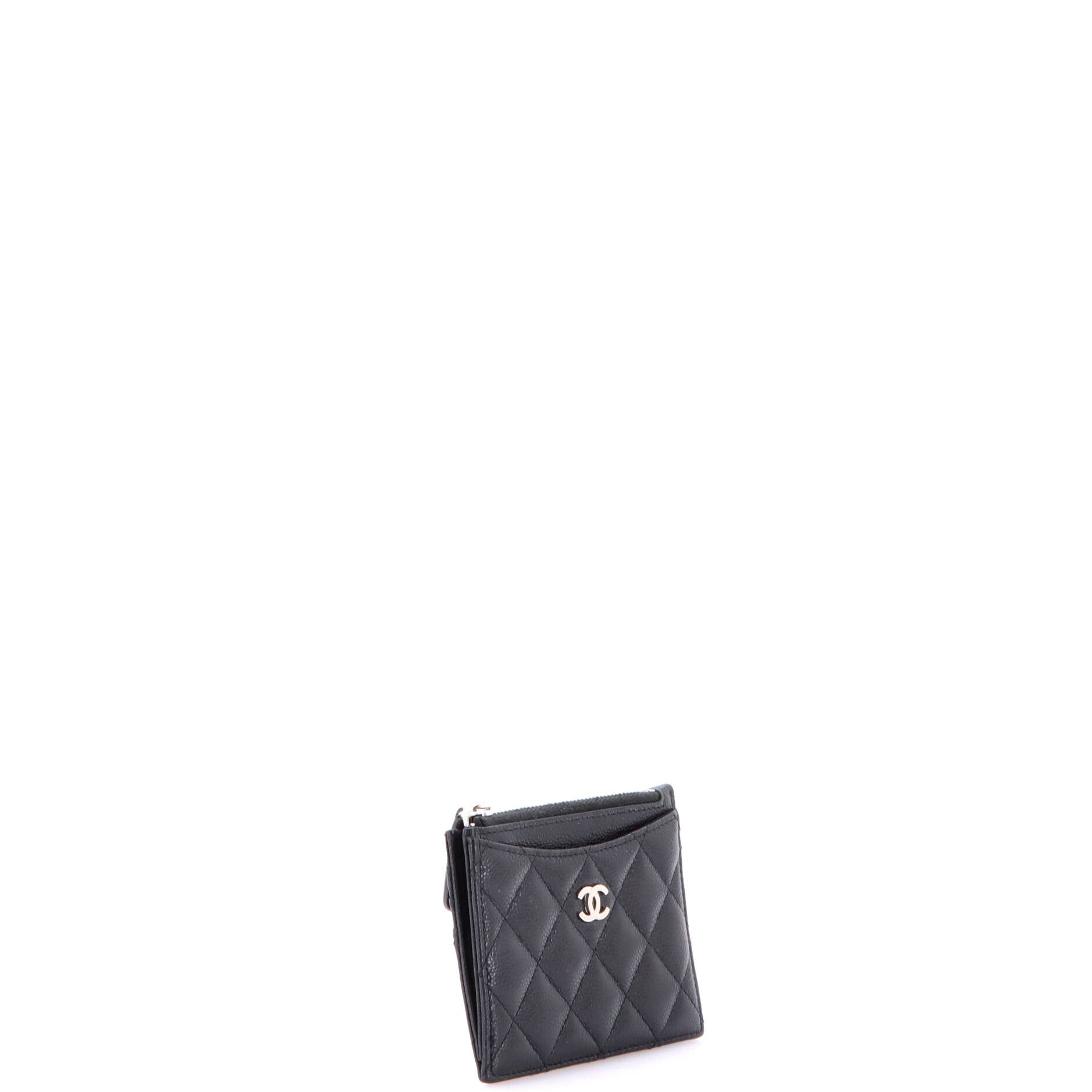 CC Zip Card Holder Quilted Caviar