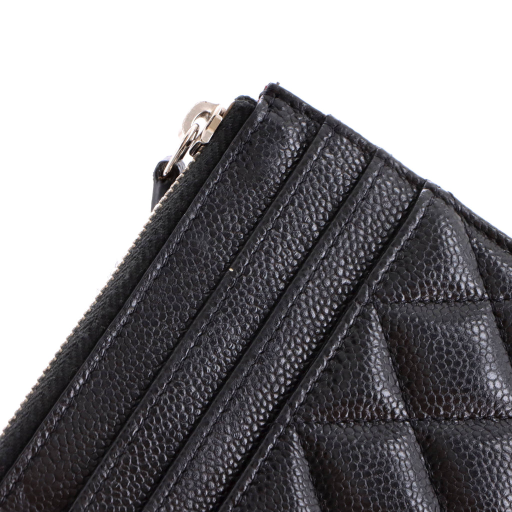 CC Zip Card Holder Quilted Caviar