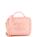 Filigree Vanity Case Quilted Caviar Small