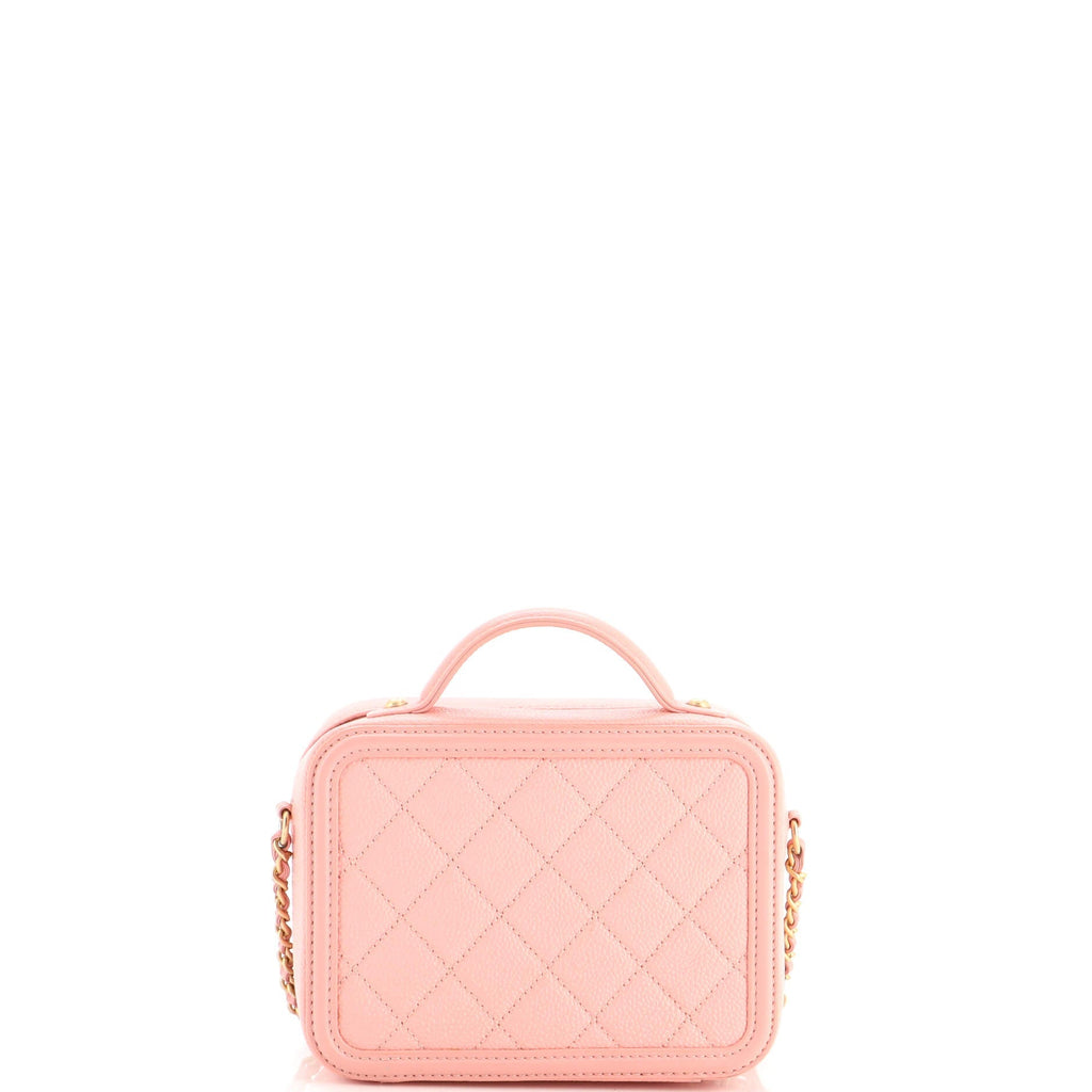 Filigree Vanity Case Quilted Caviar Small
