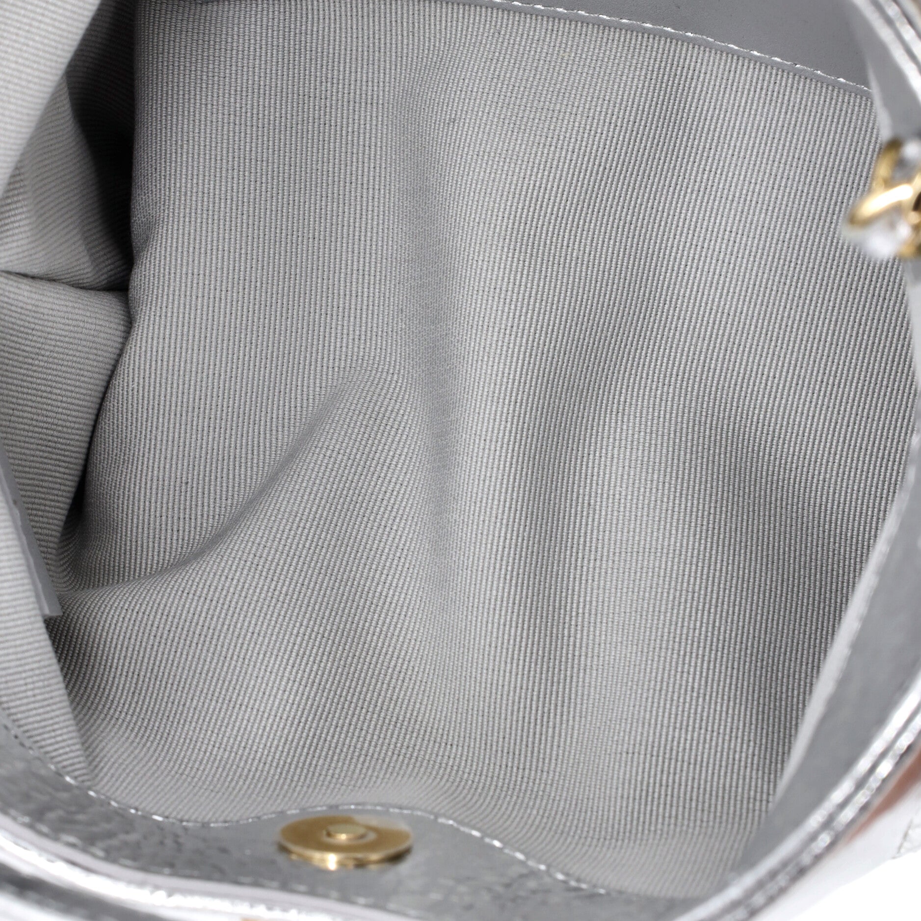 31 Shopping Bag Clutch with Chain Quilted Shiny Crumpled Calfskin Small