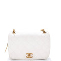 CC Zipped Full Flap Bag Stitched Caviar Medium