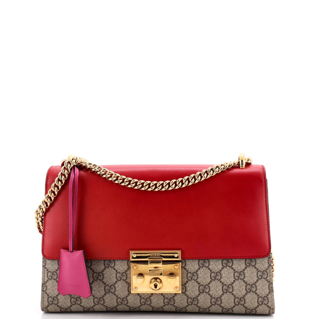 Padlock Shoulder Bag GG Coated Canvas and Leather Medium