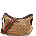 Saddle Zip Messenger Bag GG Canvas with Leather Medium