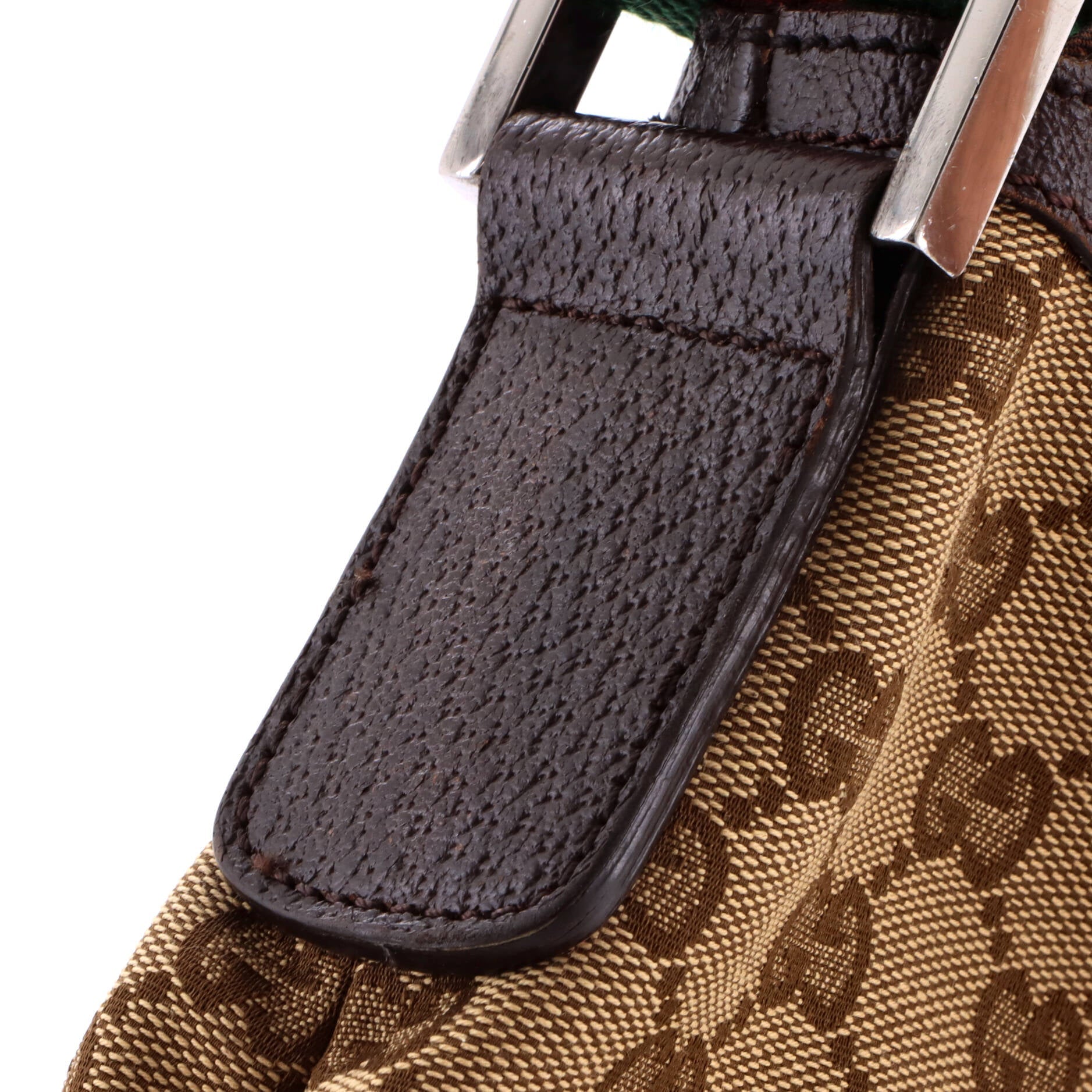Saddle Zip Messenger Bag GG Canvas with Leather Medium