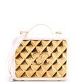 Golden Plate Vanity Case Quilted Metal and Lambskin Medium