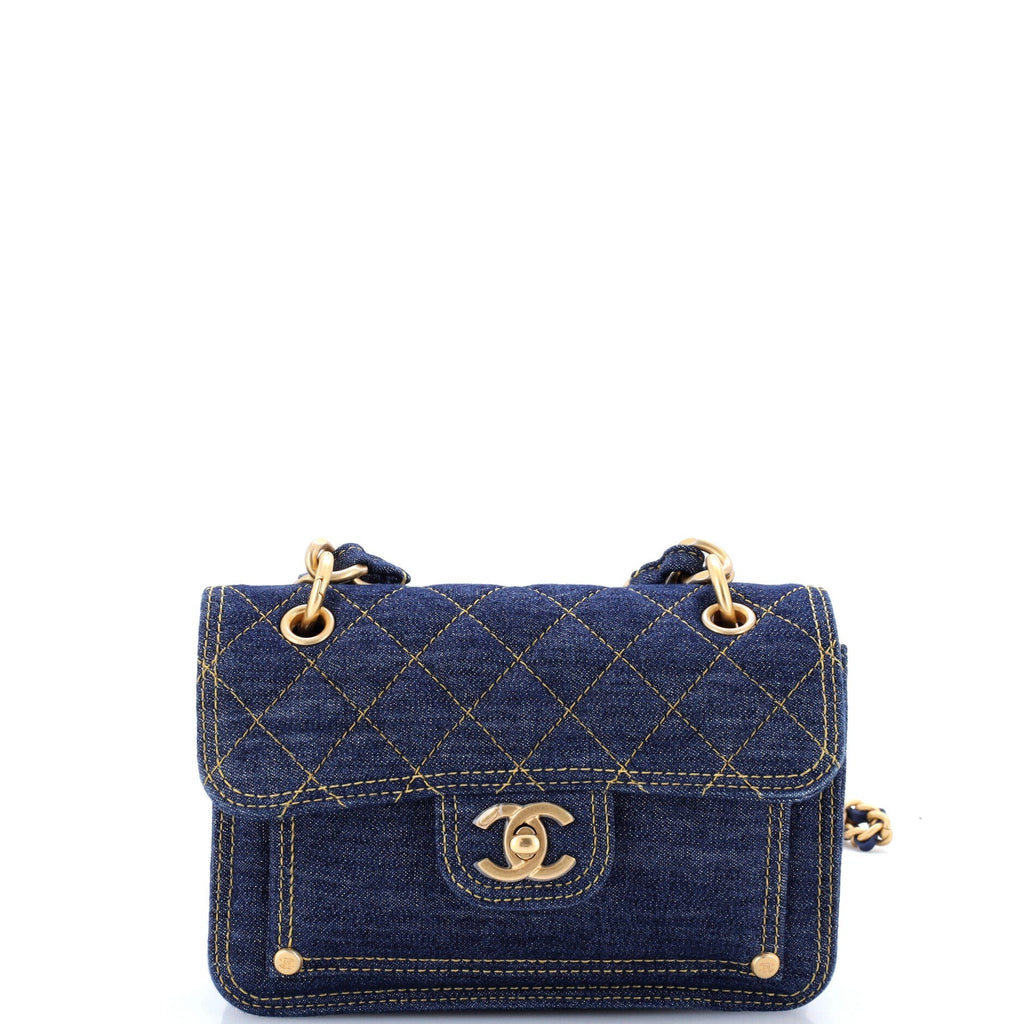 Double You CC Flap Bag Quilted Denim Medium