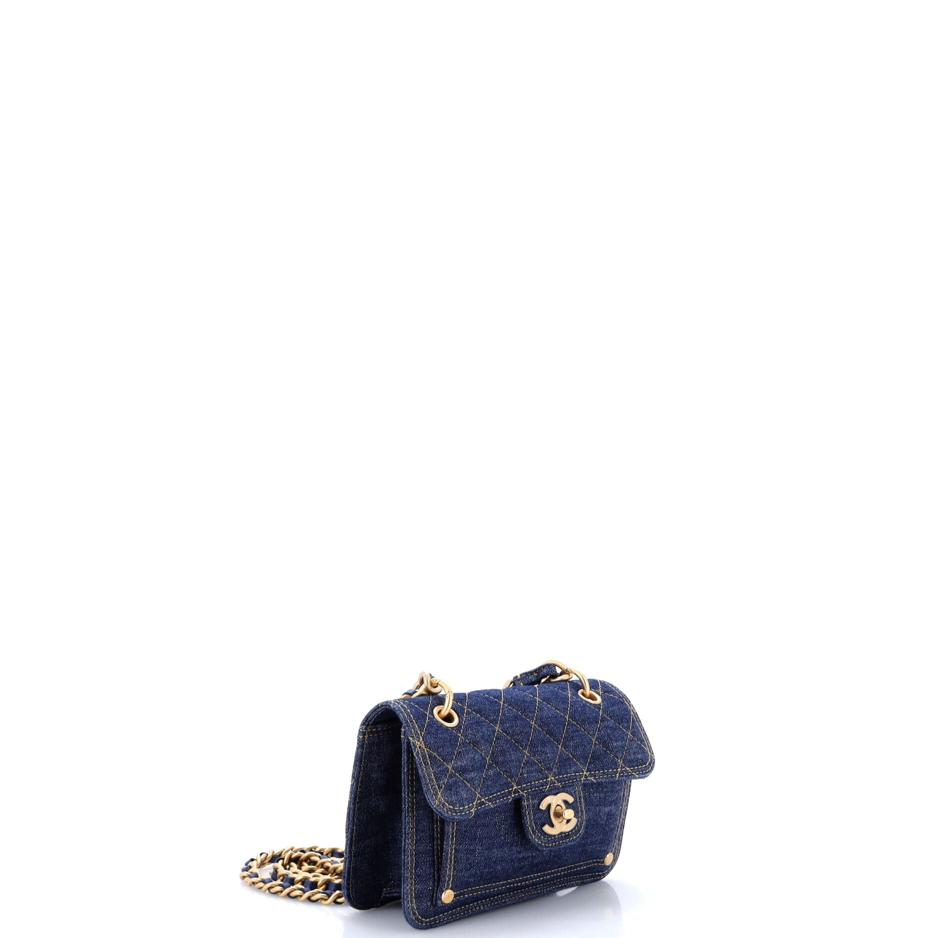 Double You CC Flap Bag Quilted Denim Medium