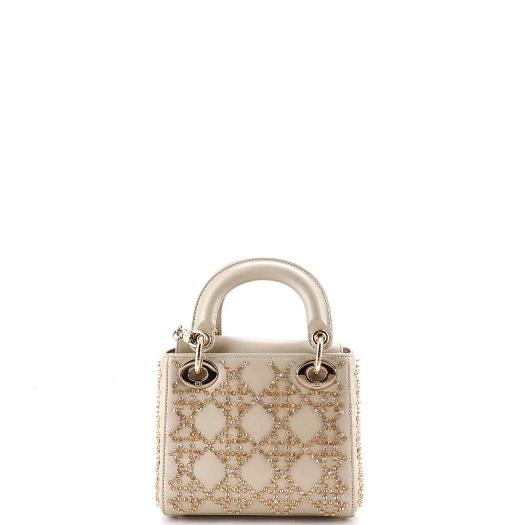 Lady Dior Chain Bag Crystal Embellished Cannage Quilt Leather Mini