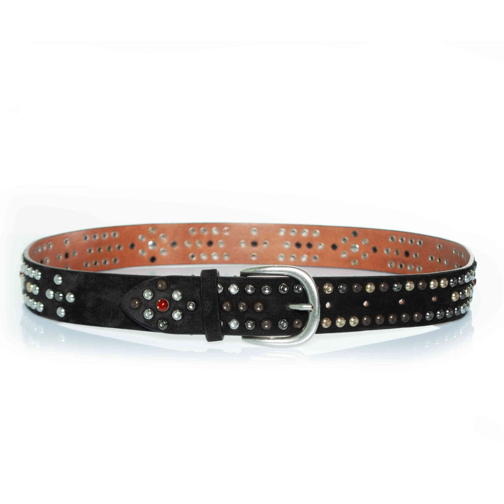 Isabel Marant, Black suede belt with multicoloured studs