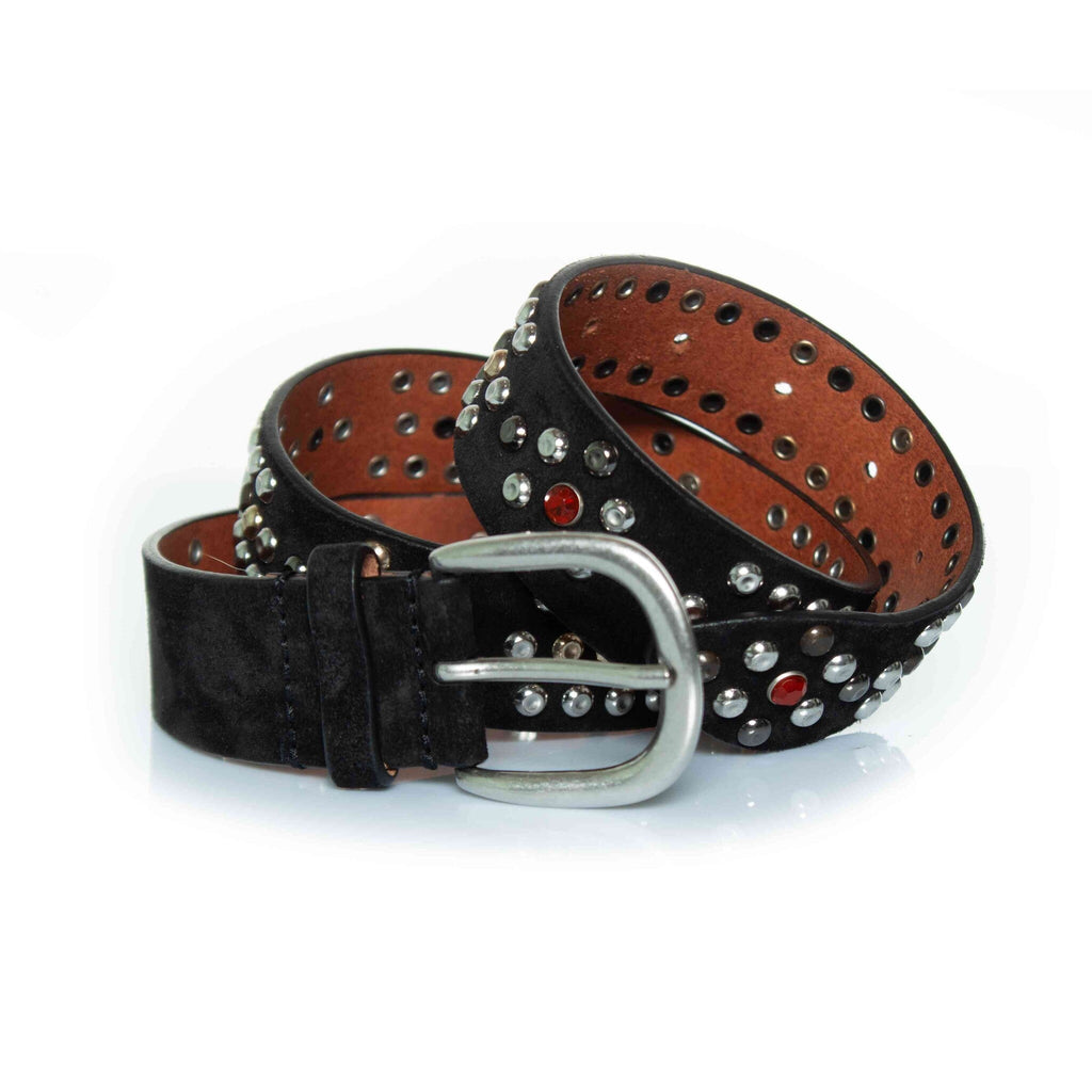 Isabel Marant, Black suede belt with multicoloured studs