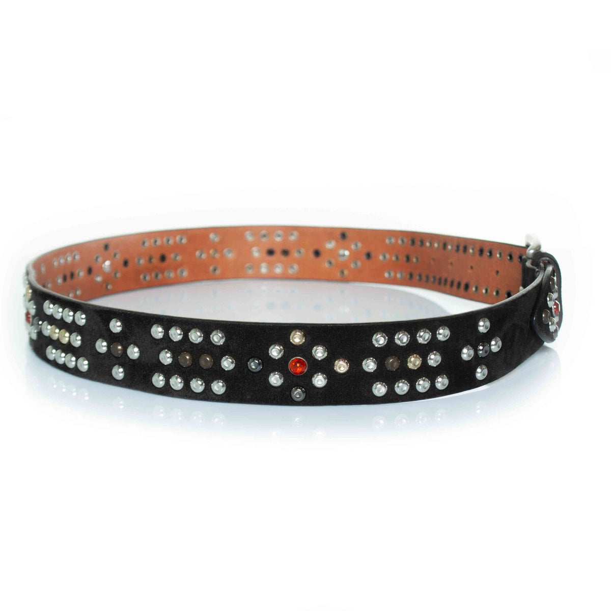 Isabel Marant, Black suede belt with multicoloured studs
