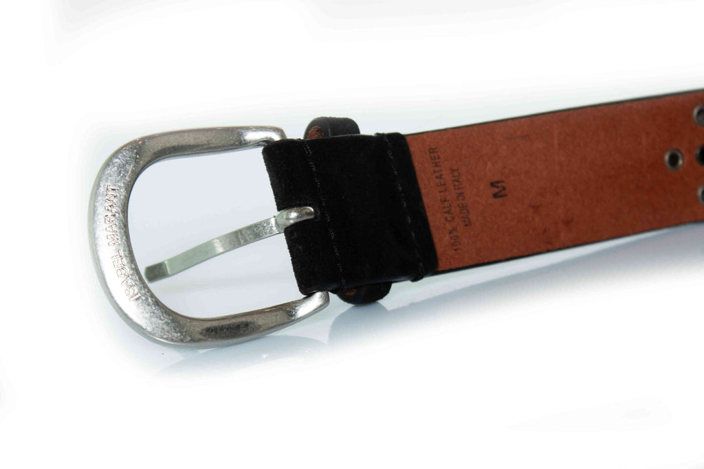 Isabel Marant, Black suede belt with multicoloured studs